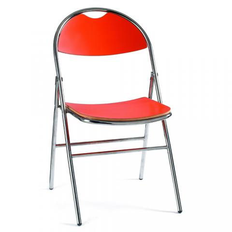 Chaise Flex en bois de couleur Orange.