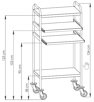 Encombrement chariot informatique