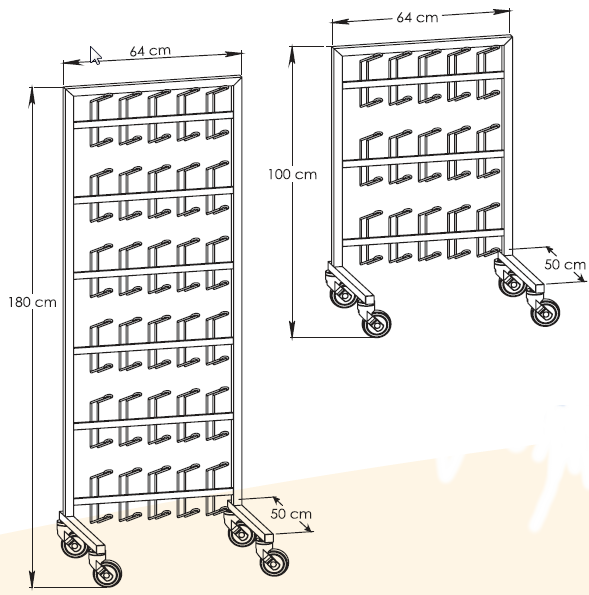 Encombrement chariot porte sabot