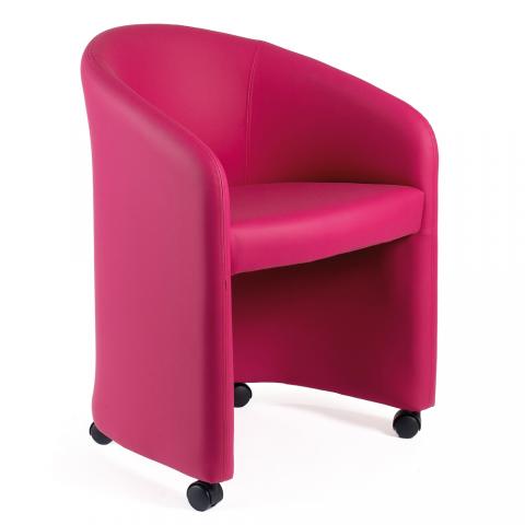 Fauteuil d'acceuil Saco avec roulette.