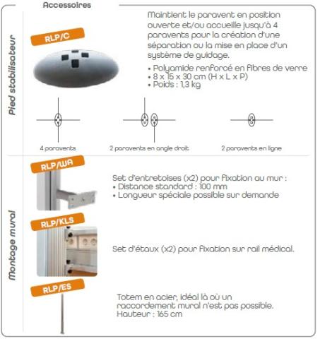 Accessoires pour paravent léger 
