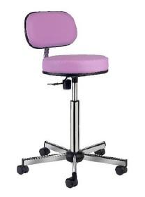 Tabouret d'examen à hauteur variable avec dossier commande sous assise